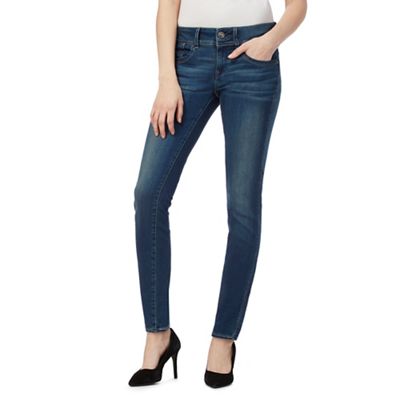 Dark blue 'Lynn' mid-rise skinny jeans